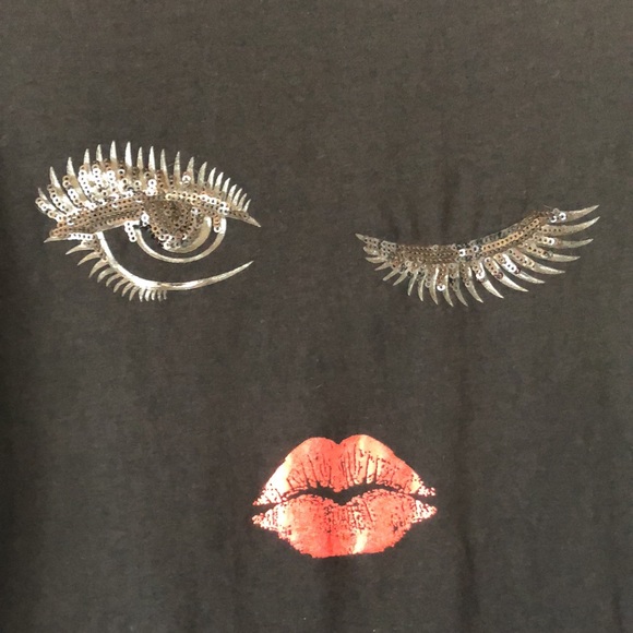 Guess sequins metallic face tshirt - Picture 4 of 5